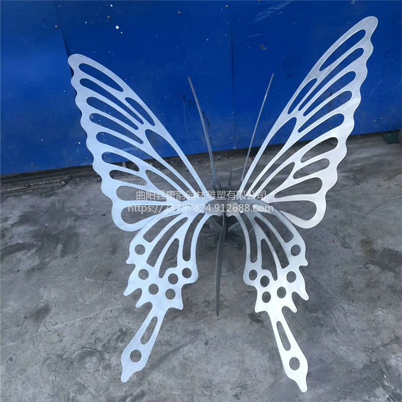 小区不锈钢发光蝴蝶雕塑制作